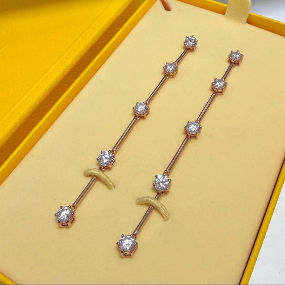 Swarovski Constella Drop Earrings Rose Gold Tone White Gem